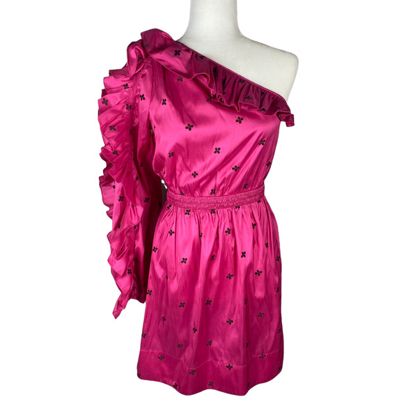 NWT Ulla Johnson Falaise Barbiecore Pink Mini Dress Size 2 Silk Blend - Picture 5 of 15